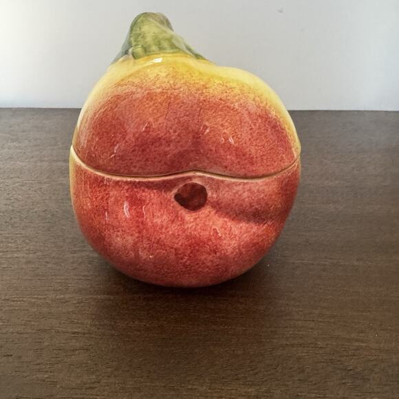 Vietri Apple Trinket Box Covered Dish w/ Lid Made In Italy Hand Painted Numbered - Picture 3 of 16